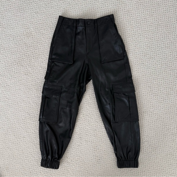 All Saints Leather Cargo Pants - Picture 2 of 16